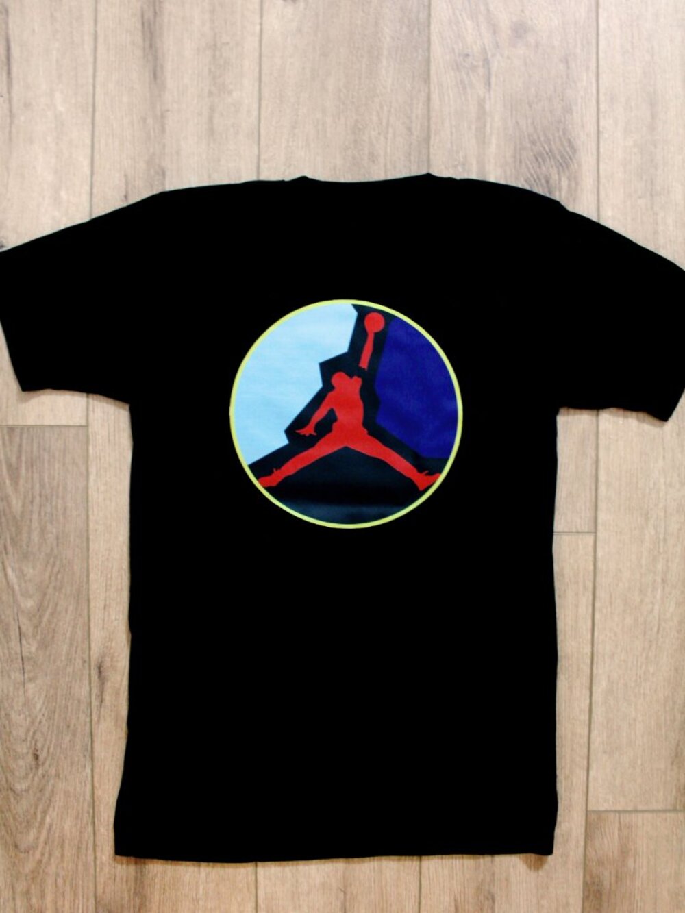 Da JumpMan Front And Back Logo Black T-Shirt Size Medium
